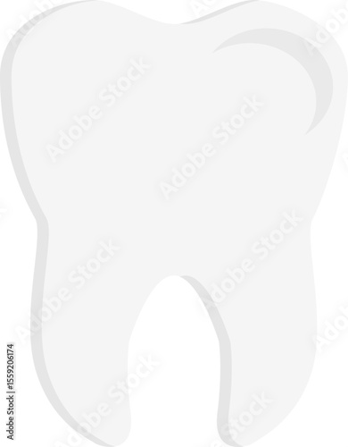 White tooth with the root