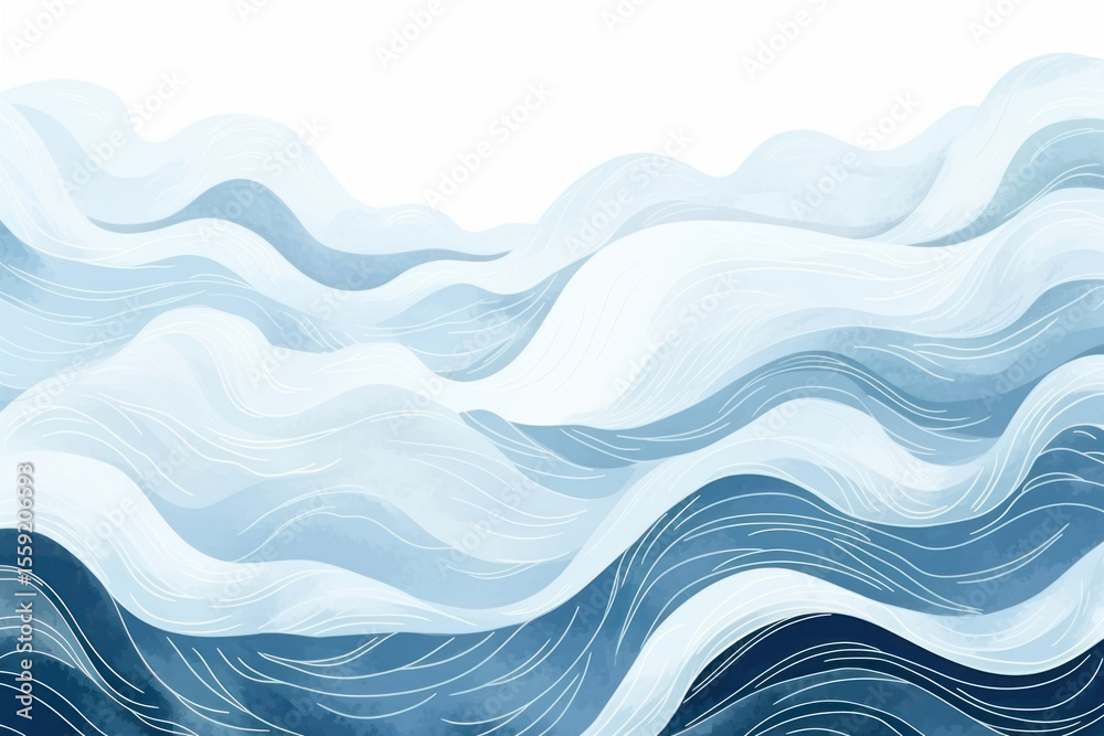 Fototapeta premium Abstract ocean waves png paint texture overlay, transparent background