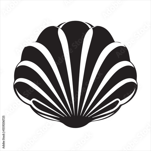 Black and white seashell icon
