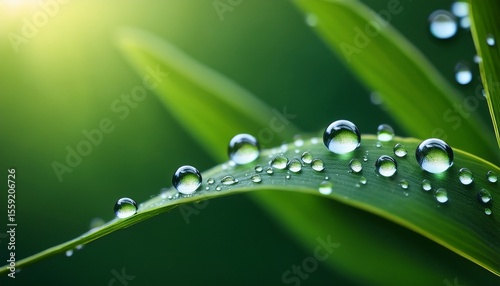 rainwater droplets on green leaf natural habitat close up photography vibrant environment macro viewpoint nature s beauty