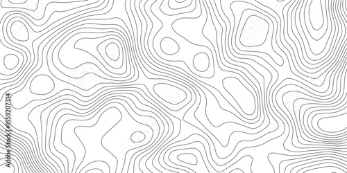 Black on white contours vector topography stylized height of the lines. The concept of a conditional geography scheme and the terrain path. Ultra wide size. Map on land vector terrain Illustration.
