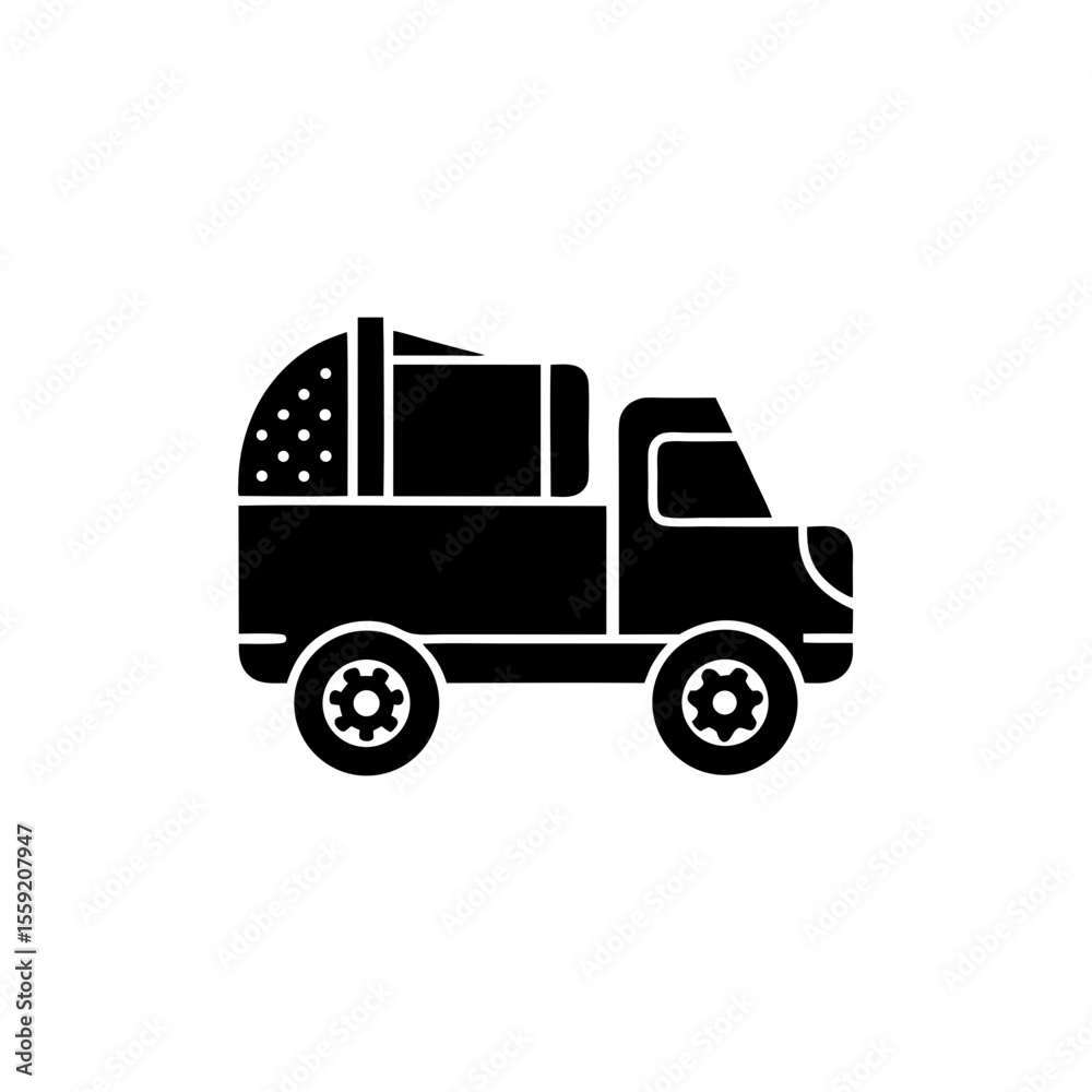 Obraz premium unique Truck silhouette vector silhouette illustration isolated on white background