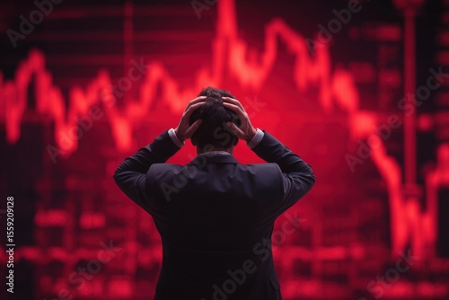 red trading graph. loss concept