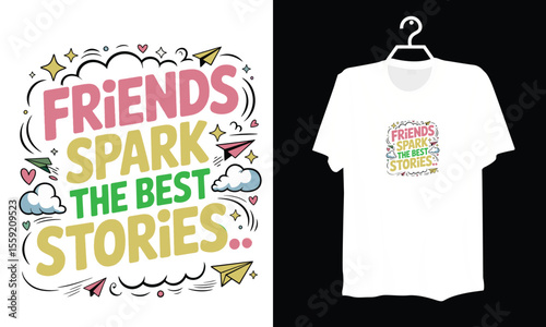 Colorful Friends Inspire Best Stories Illustration for Design Inspiration
