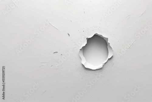 White Chalk Texture With Grainy Surface and Irregular Hole