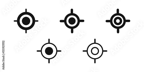 Current Location icon set buttons map pointer gps navigation outline stroke marker distance route address