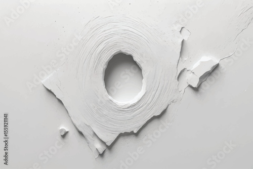 White Chalk Texture With Grainy Surface and Irregular Hole