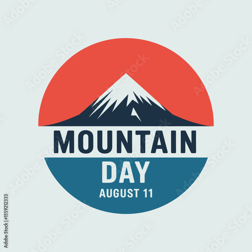 Celebrate mountain day august eleventh with a beautiful mountain landscape and outdoor adventure theme design