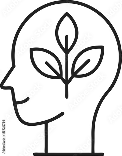 Meditation and Mental Growth Outline Icon