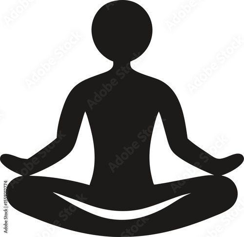 Meditation and Mental Growth Silhouette Icon