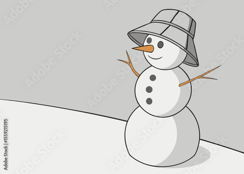 Adorable snowman with a stylish hat on a white background perfect for winter holiday season and festive designs
