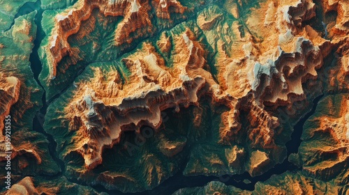 High-angle view of mountainous terrain