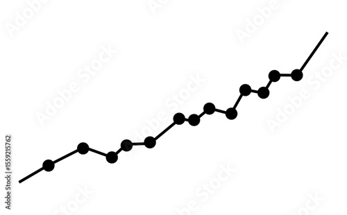 black line graph showing growth
