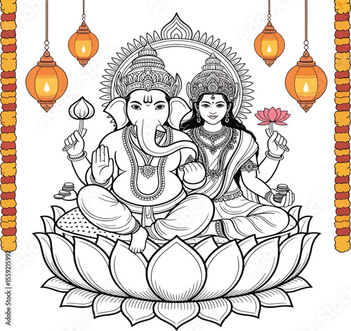 vector illustration of hindu god