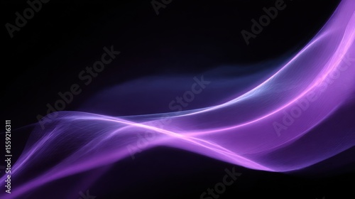 Abstract Purple Waves on Black Background
