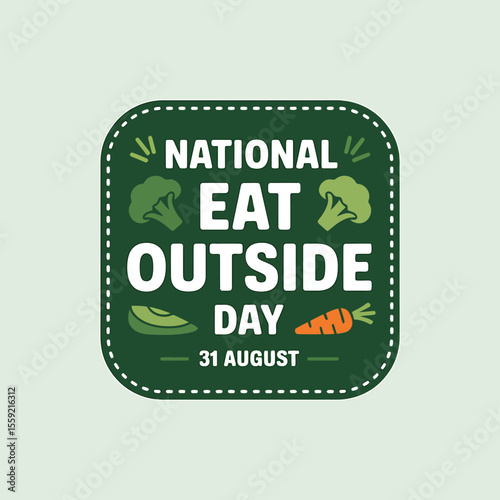 National eat outside day celebration with healthy food like broccoli avocado and carrot on august thirty one