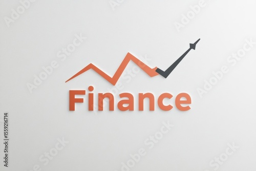 Logo representing finance with dynamic design and upward trend in orange and black colors