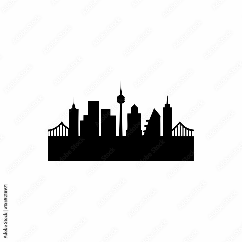 Fototapeta premium unique City skyline silhouettes vector silhouette illustration isolated on white background