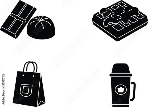 Chocolate Treats Vector Art, Food Design, Creative Environment, Graphic Style