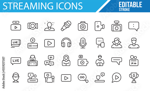 Streaming and Social Media Icons for Content Creators and Platforms