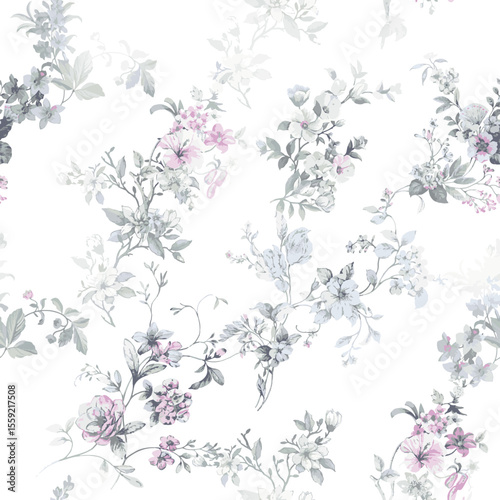 SEAMLESS FLORAL FLOWER ALLOVER