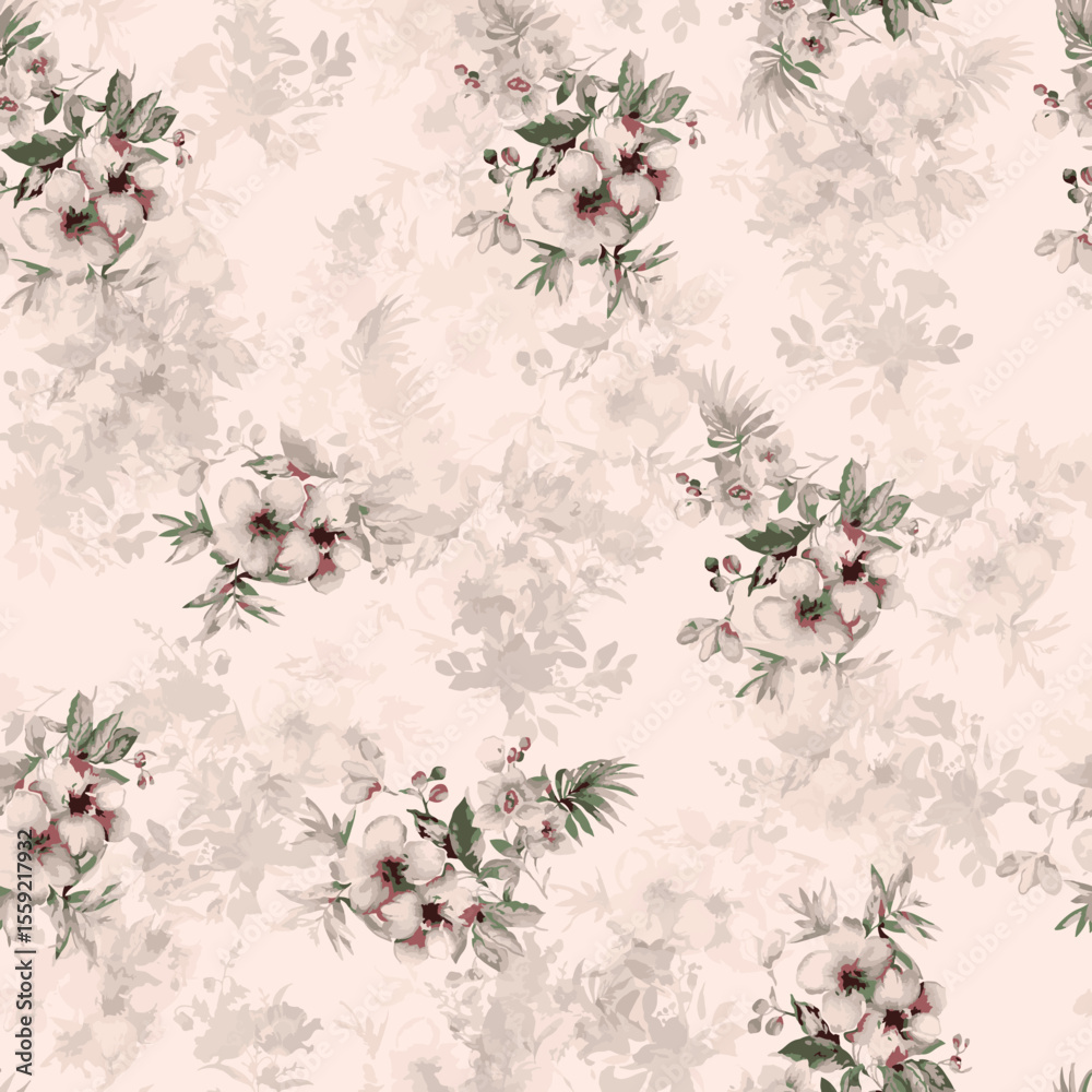 Fototapeta premium SEAMLESS FLORAL FLOWER ALLOVER