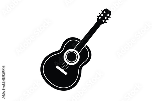acoustic guitar isolated on white