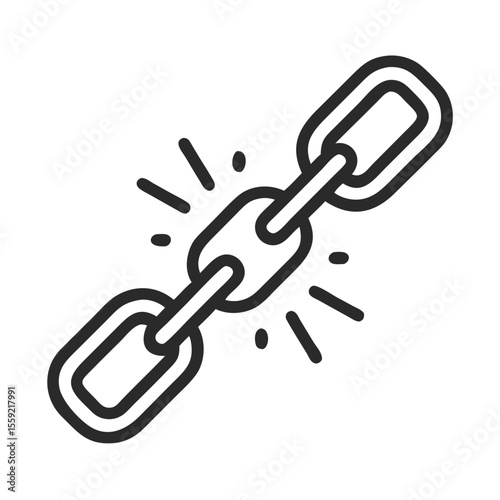 Broken chain icon as a symbol of justice and human rights  