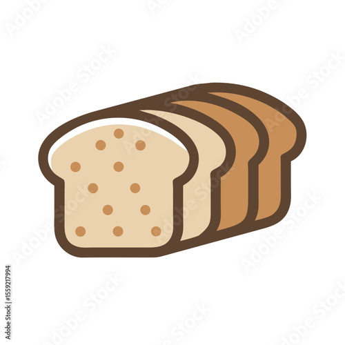 Sliced bread loaf in three varieties with light and dark crusts  