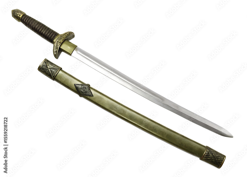 Fototapeta premium sword isolated on white background PNG ,AI GENERATED