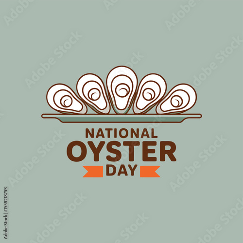 Celebrate national oyster day with fresh seafood and delicious oyster platter vector graphic design