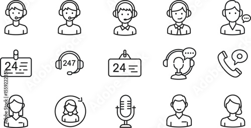 Set of vector icons: religious symbols, women, people, business, and baby toys in black silhouette designs