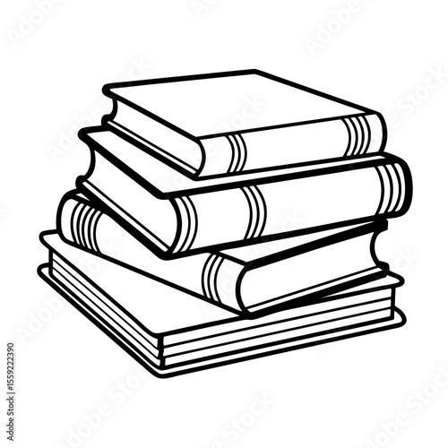 Stack of Books Vector Illustration Educational Graphic Design Element