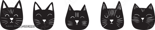 set of adorable vector cats