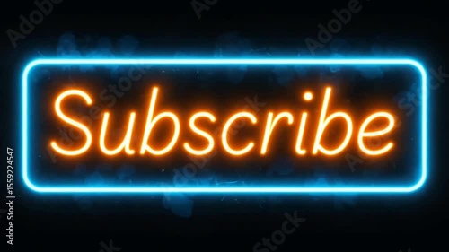 Animated Neon Subscribe Buttons in Blue and Orange Glow on Black Background