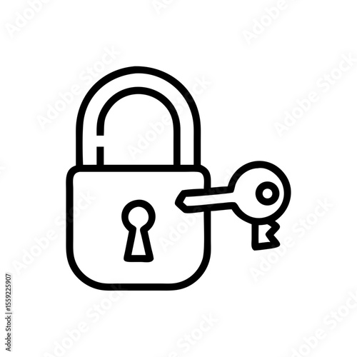 Lock and key icon vector for security concept  