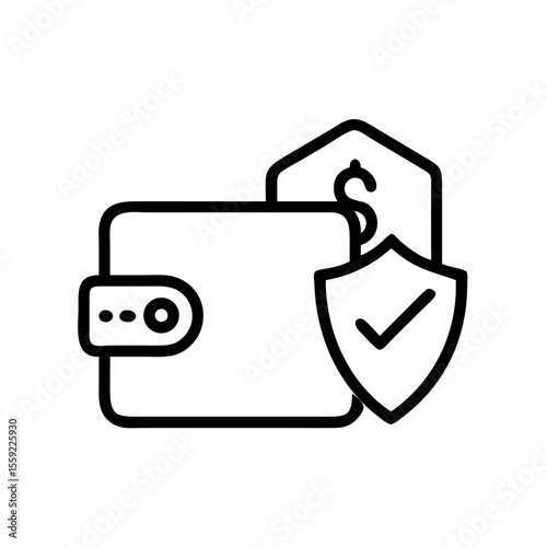 Wallet with shield symbolizing financial protection and security  