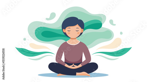 Eyes closed hands resting on knees subtle breath