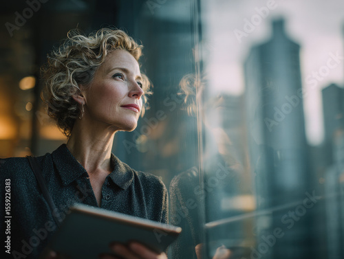 Busy middle-aged businesswoman manager supervising legal due-diligence tasks