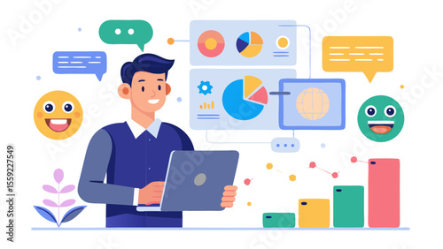 Salesperson getting customer insights from ai dash