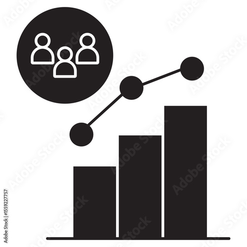 Audience Analytics icon, Unlocking Insights Understanding Your Audience Through Analytics, Data-Driven Engagement Mastering Audience Behavior for Better Results, vector