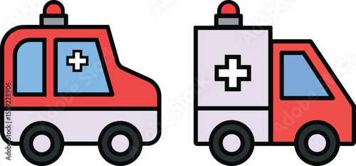 Cartoon Ambulance Vehicle Illustration for Emergency Medical Concept