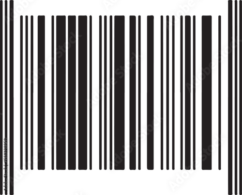 Black barcode silhouette with vertical lines isolated on white background
