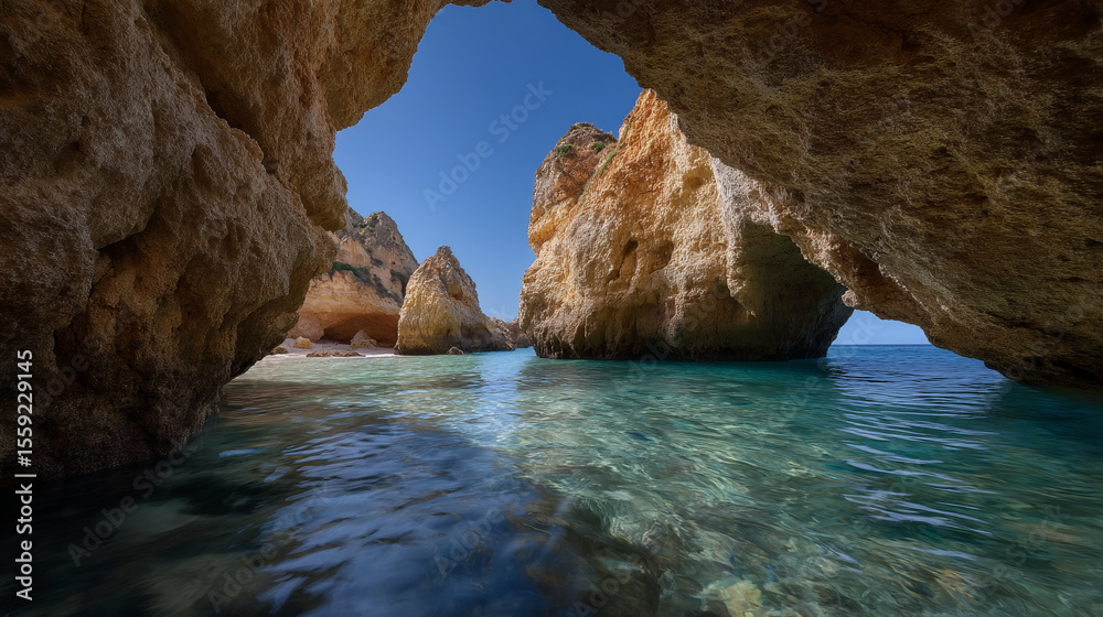 Fototapeta premium Sea cave Portugal stunning rock.