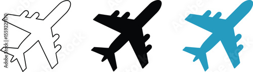 Airplane icon vector illustration set travel concept flight symbol design for web and print use