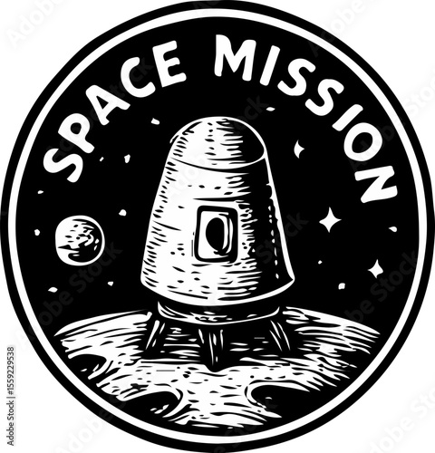 Rocket soars past mountains into stellar infinity, symbolizing bold missions