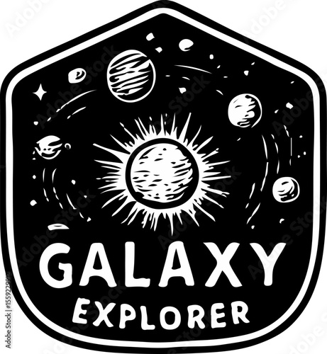 UFO glides past vast mountains and stars—exploration of galaxies unknown.

