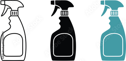 Spray bottle vector set cleaning product illustration disinfectant cleaner household supplies one hundred
