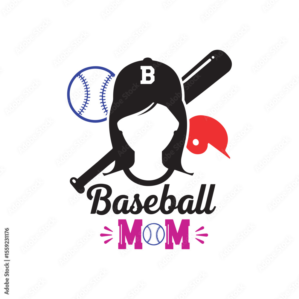 Obraz premium Baseball Mom A Celebration of Motherhood and America's Pastime