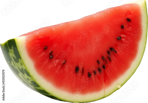 Vector Style Colorful Watermelon Slice Art 